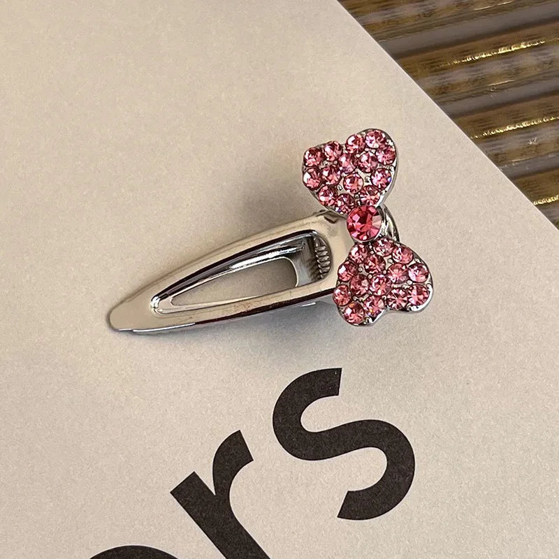 Lunivop Y2K Pink Rhinestone Butterfly Bow Star Heart Hairpins Barrettes Women Korean Fashion Kpop Hair Clip Accessories