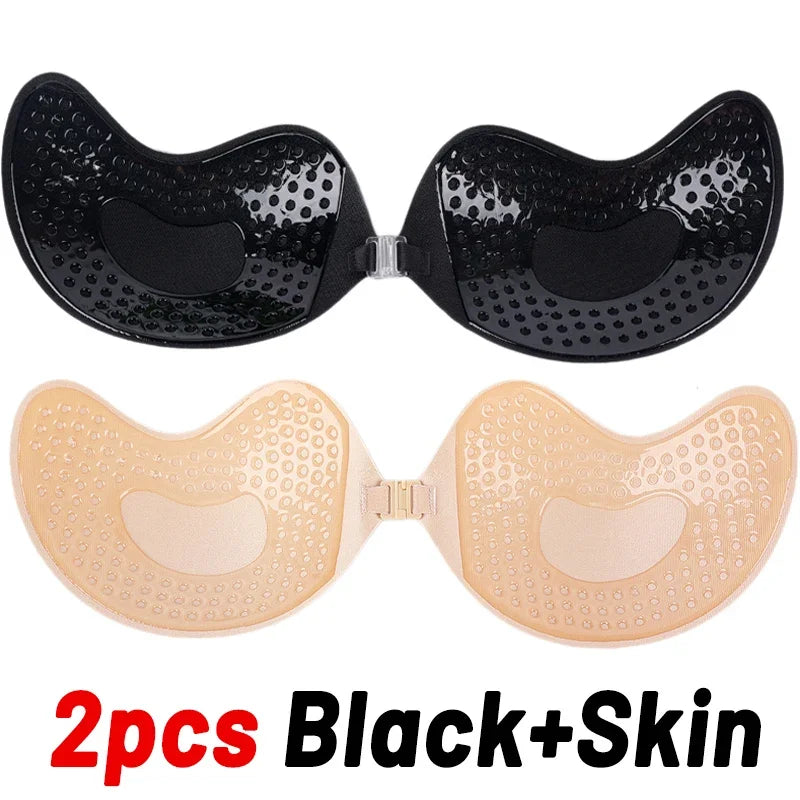 Lunivop Invisible Push Up Bras for Women Silicone Adhesive Stick Bra Pads Girls Summer Strapless Nipple Cover Wedding Lingerie Underwear