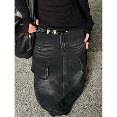 Lunivop Women Black Gothic Skirt Fashion Korean A-Line Skirt Vintage Harajuku Streetwear 90s Y2k Emo 2000s Elegant Skirt Trashy Clothes