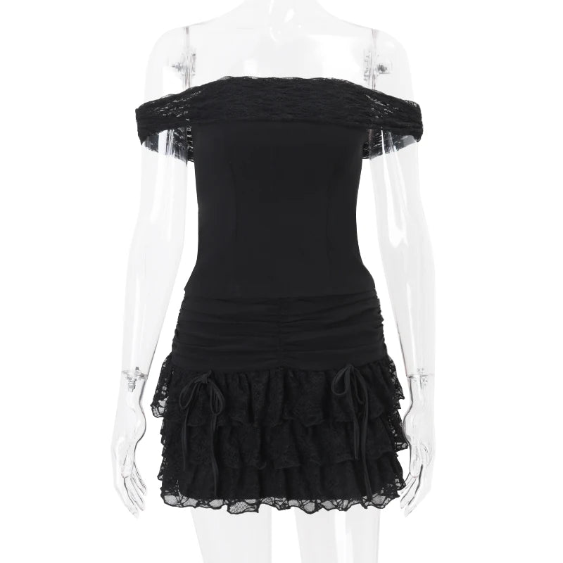 Lunivop   Off Shoulder Solid Sexy Fashion Backless Strapless Fairycore Skirt Set 2025 Spring New Prom Party Evening 2 Pieces Set