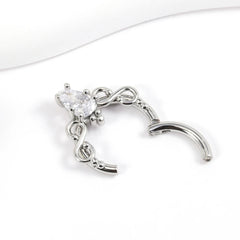 Lunivop  Stainless Steel Hinge Nose Ring, Premium CZ, Hypoallergenic, Easy Clicker, Day to Night Wear, Gift Ready Jewelry