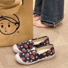 Lunivop  Shoes for Women Strawberry Pattern Lace Up New Woman Footwear On Sale Deals Daily Routine Stylish Offers Vulcanized Shoe