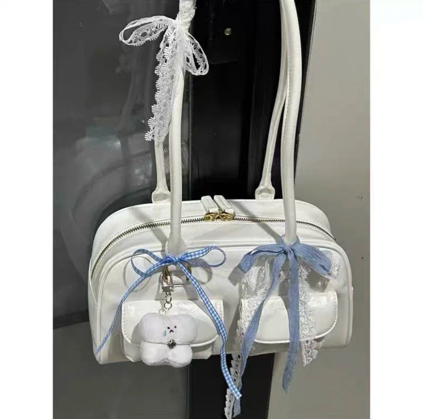 Lunivop   Women's Handbag 2025 New Sle Ribbon oulder Commuter Bag Versatile Faionable Korean Sle PU Leather Bag