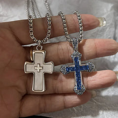 Lunivop High Quality Cubic Zirconia Cross Pendant Necklace for Men and Women Hip Hop Rock Christian Faith Amulet Jewelry Gift