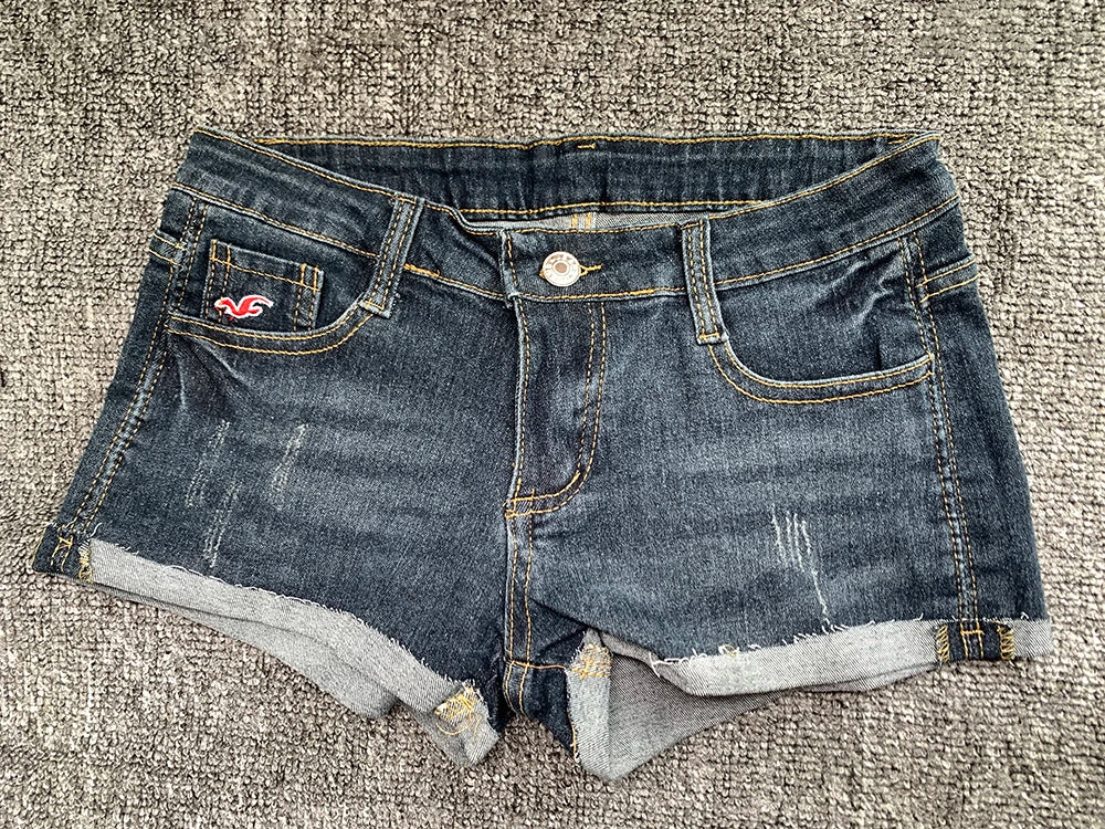 Lunivop Summer Korean Sexy Low Waist Women Denim Shorts American Lady Y2K Elastic Slim Fit Hot Pants Female Embroidery Wrapping Jeans