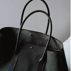 Lunivop  Large Capacity Canvas Tote Bag Women's Commuter Shoulder Crossbody Bag Stylish British Style PU Leather Single Strap Handbag