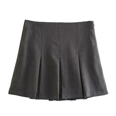 Lunivop  Vintage Dark Grey Mini Skirts Women Ruffles Pleated Sexy Shorts Skirts Female Fashion Streetwear Mujer Faldas