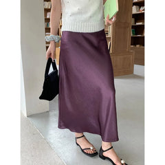 Lunivop   Water Wave Pleated Midi Skirt Women Summer High Waist Slim Mermaid Skirts Korean Style Fashion Long Skirt Female Clothes 2025