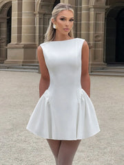 Lunivop  Summer New Women's Fashion Solid Color Sleeveless Short Skirt Sexy Slimming Bareback Street Style Dress for Women