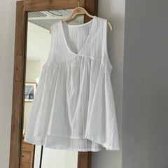 Lunivop  100%Cotton Jacquard Women's Pajamas Two-Piece Set Summer New Casual Sleeveless V-Neck Top Loose Wide-Legged Shorts Homewear Suit