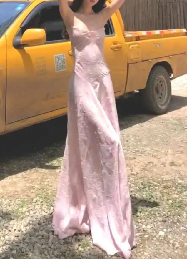 Lunivop  2025 New Women's Spaghetti Strap Dress Floral Lacing Zipper Sleeveless Elegance Spring Fishtail Long Dresses Female