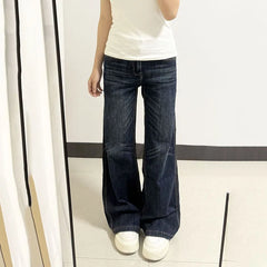 Lunivop  American Style Vintage Denim Long Pants Female Y2K Streetwear Slimming Washed Jeans for Woman Autumn New Sexy Low-Waisted Jeans