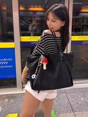 Lunivop Y2k Japanese T Shirt Women Slim Striped Off Shoulder Tee Tops Streetwear Korean Style Vintage Tops Autumn 2000s Tshirts