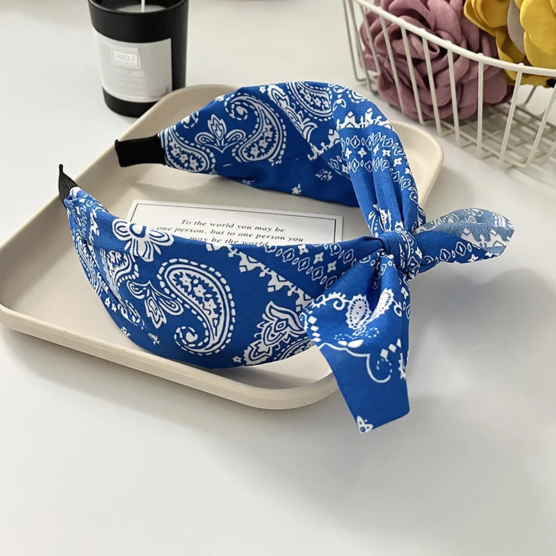 Lunivop  Paisley Bandana Hairbands for Women Fashion Top Knotted Bow Headband Cute Rabbit Ear Turban Headwrap Hair Band Girls Accessories