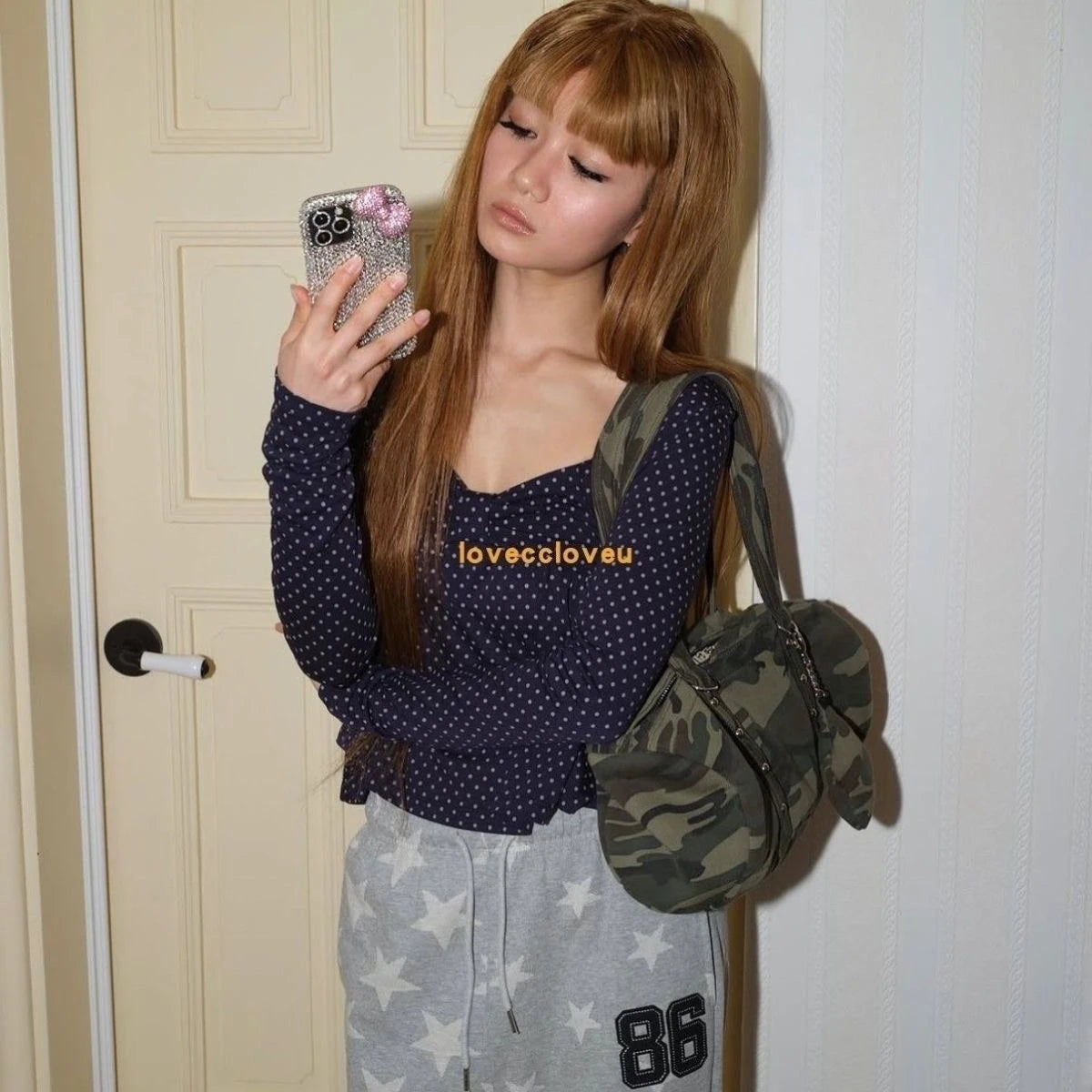 Lunivop   Expireirl Camouflage Leopard Print oulder Bag Faionable Underarm Bag with Star Design for Young Women Korean Sle