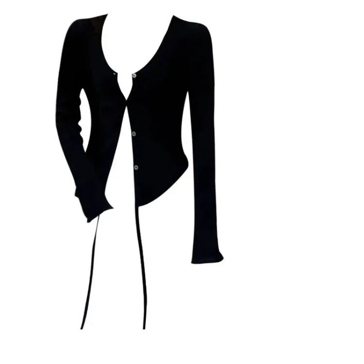 Lunivop  Black Long Sleeve Sun Protection Coat Women+ Sexy Slim Waist White Camisole Vest Dresses 2025 Summer New Two Piece Sets