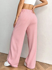 Lunivop  Women's Y2K High Waist Striped Printed Casual Lace up Long Pants Autumn Straight Leg Trousers Elegant High Street Fashion