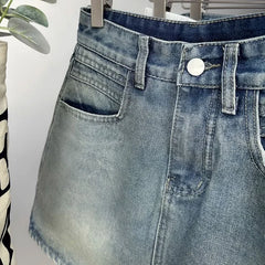 Lunivop  Summer New Womens Vintage Denim Skirts Korean Fashion High-Waisted Slim Mini Skirt Woman Elegant All-Match A- Line Bodycon Skirt