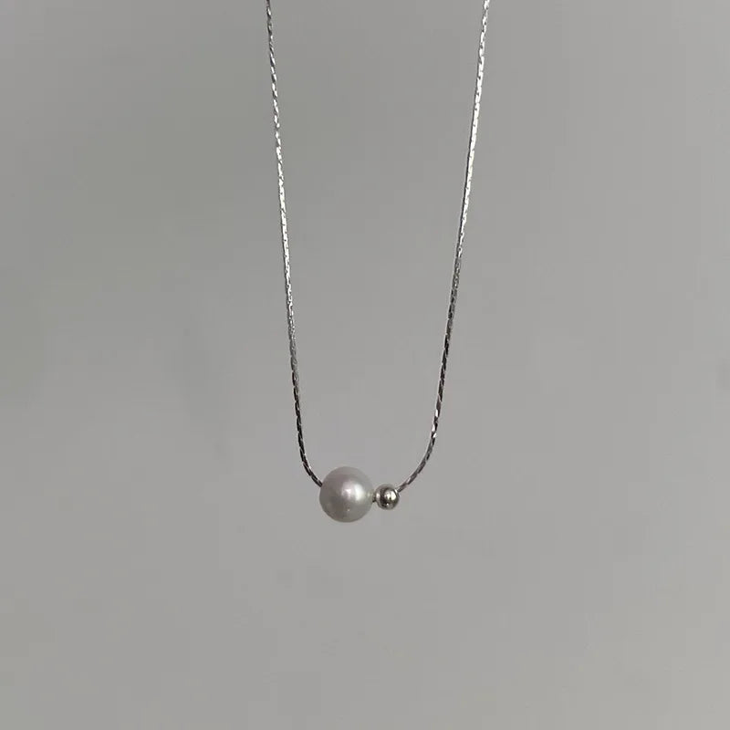 Lunivop New Fashion Pearl Droplet Necklace for Women Minimalist Design String Bead Collarbone Chain Wedding Jewelry Gifts