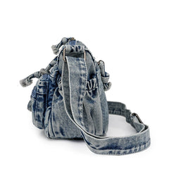 Lunivop  Washed Denim Shoulder Bags Women Small Canvas Messenger Bags Many Zipper Cloth Crossbody Bags 100% Cotton Female Packages Young