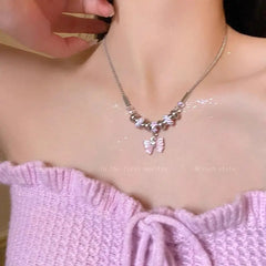 Lunivop Love Heart Cross Pendant Necklace For Women Men Personality VintageThin Chain Choker Necklaces Jewelry