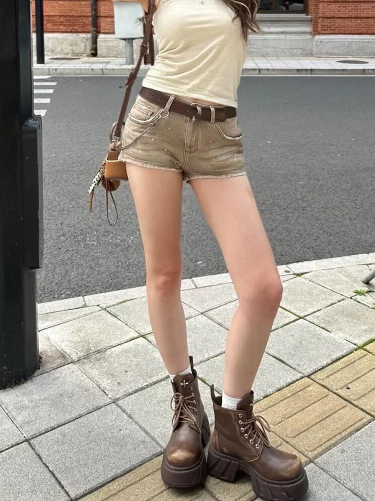 Lunivop  American Vintage High Waist Denim Shorts Women Trendy Sexy Slim Spice Girls Shorts Personalized Streetwear Hop Pants
