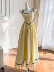 Lunivop  French Elegant Tweed Thick Straps Dresses For Women Square Collar Sleeveless Vintage Maxi Bottom Dress 2025 Autumn