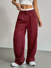 Lunivop  Y2K Korean Fashion Vintage Striped Wide Leg Baggy Jeans Pants Women Clothes High Waist Straight Washed Casual Lady Trousers