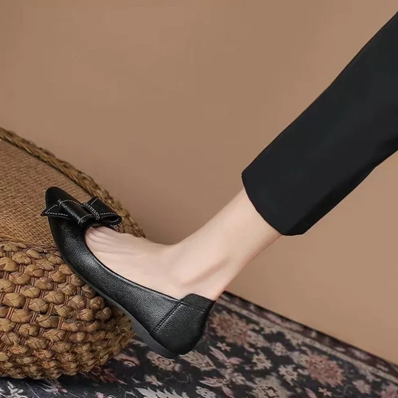 Lunivop  Office Leather Casual Shoes for Women Slip-on Black Chic and Elegant Genuine Mark High Quality Fashion Luxury Brand Woman Flats