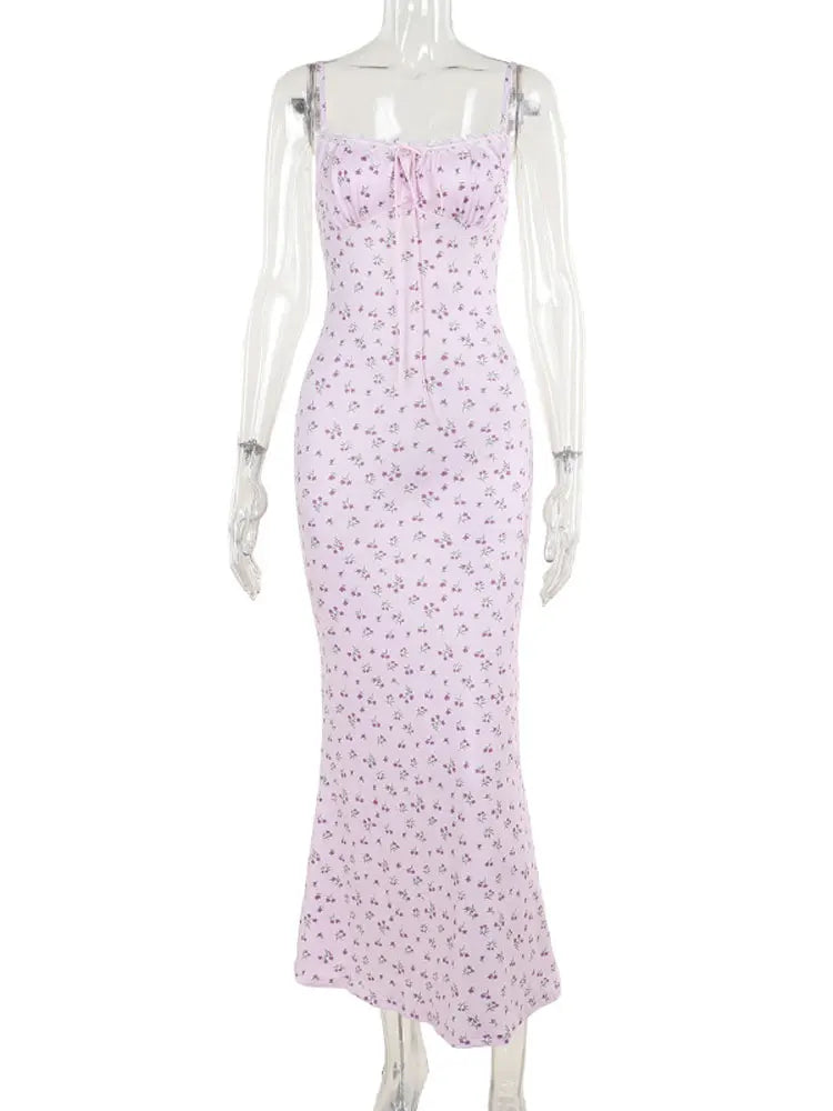Lunivop Fashion Printed Summer Halter Dresses For Women Lace-Up Patchwork Spaghetti Elegant Slim Party Dress Female Long Dress