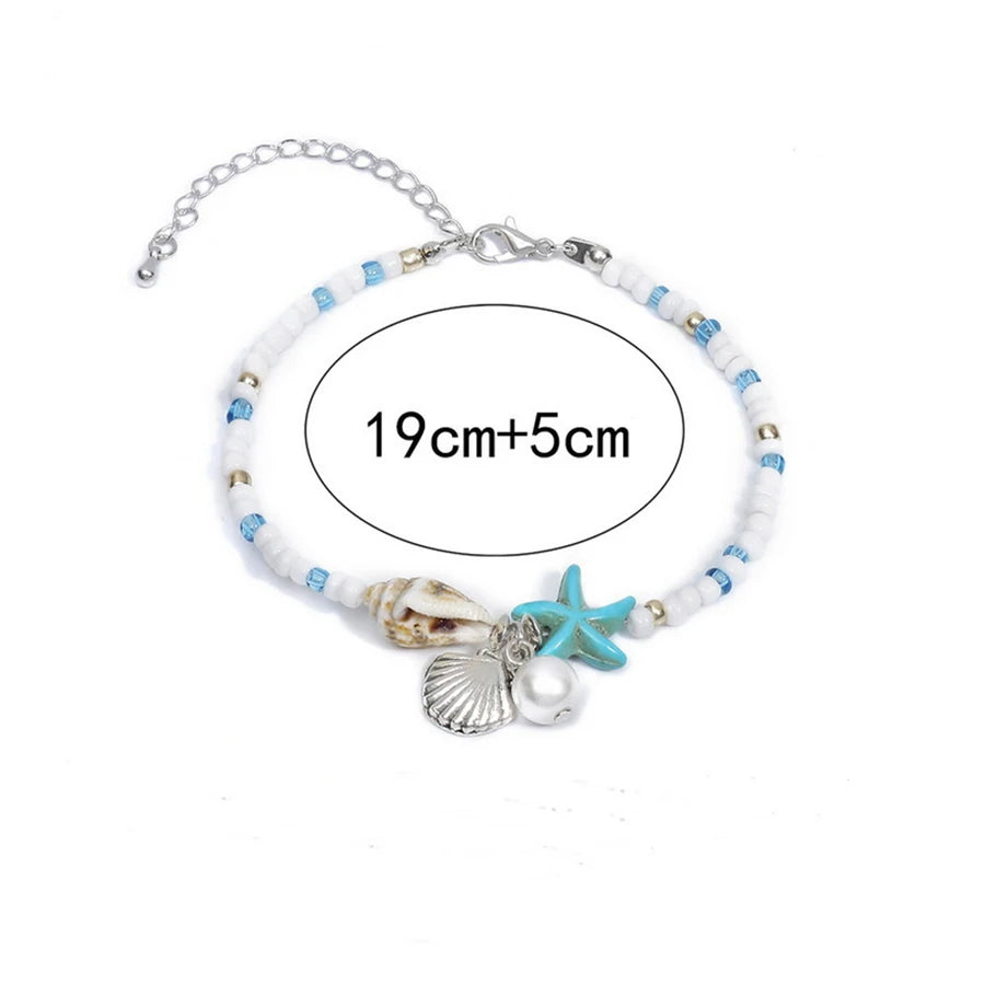 Lunivop New Trendy Simple Colorful Star Shell Pearl Pendant Bracelet for Women Niche Design Beach Holiday Jewelry Gifts