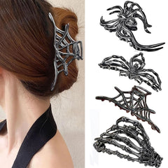 Lunivop  Punk Halloween Spider Skeleton Hand Hair Claw Clips for Women Metal Shark Clamp Gothic Crab Holiday Hair Accessories Girls