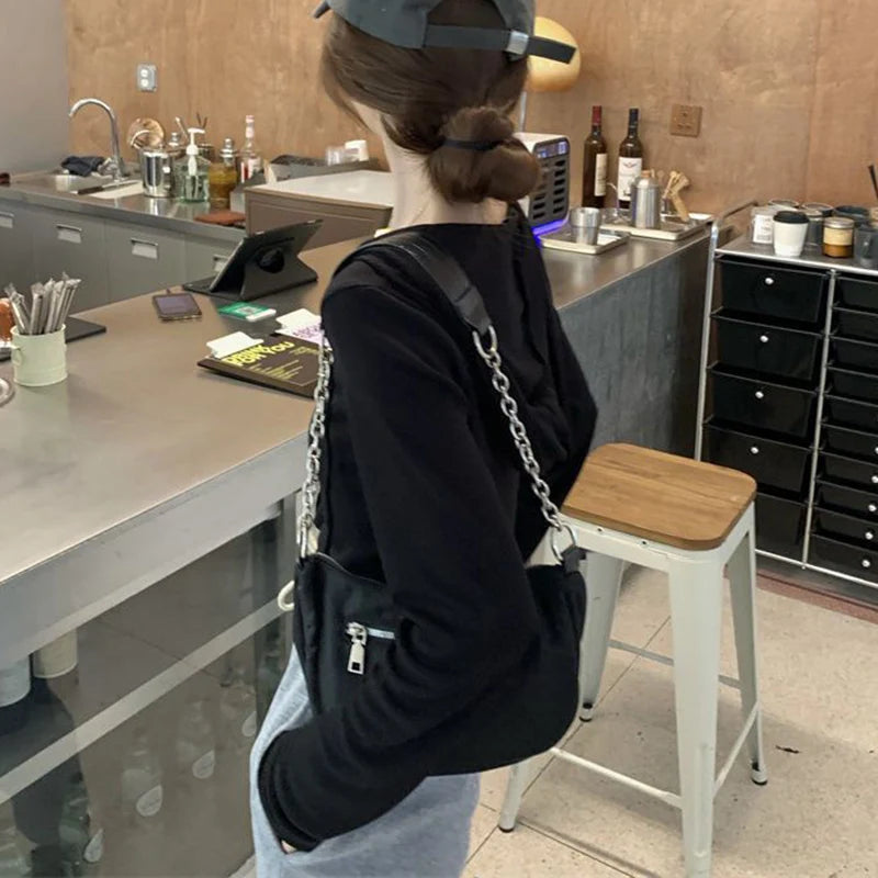 Lunivop Rimocy Summer Knitted Hooded Cardigan Women Korean Streetwear Single Breasted Crop Tops Woman Solid Long Sleeve Knitwear Top