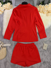 Lunivop  Single Button Long Sleeve Blazers with Short Pants Set Blazer Shorts Suit Lady Fashion Outfit Daily Street Two Pieces Sets