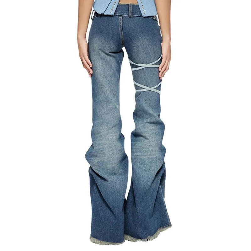 Lunivop Women's Hotsweet Casual Retro Wide Leg Baggy Denim Trouser Summer Korean Y2K 2000s Pants Harajuku High Waist Loose Jeans