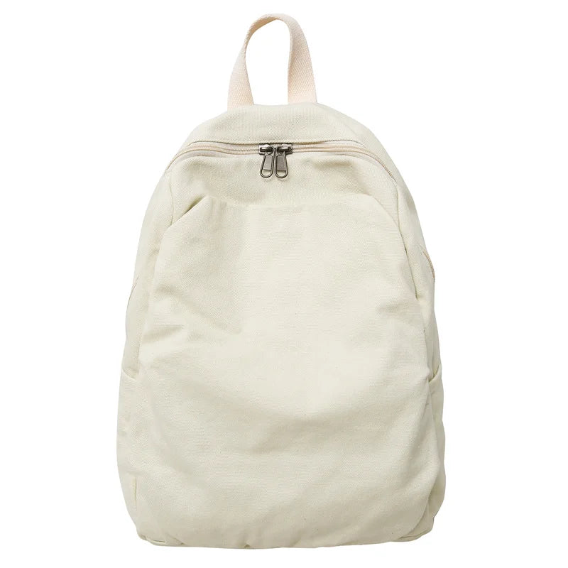 Lunivop  Solid Canvas Backpacks 100% Cotton School Bags Korea Style Cloth Satchels Simple Black Leisure Or Travel Shoulder Packages
