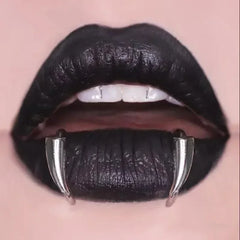 Lunivop  2PCS Stainless Steel Personalised Sharp Teeth Fake Piercing Lip Ring Punk Exaggerated Jewelry for Women Gothic Body Jewelry