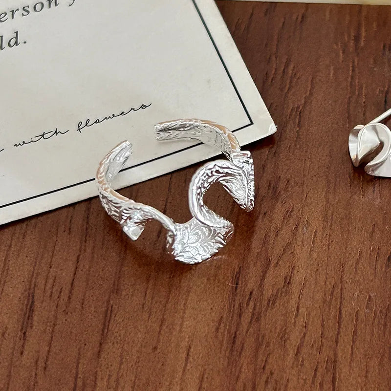 Lunivop New Fashion Silver Irregular Waves Rings for Women Personality Delicate INS Open Adjustable Rings Party Jewelry Gift