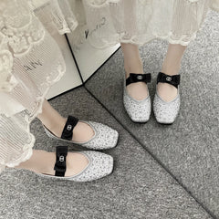 Lunivop Women Mary Jane Shoes New Fashion Shiny Rhinestone Women Flats Ladies Bowknot Square Toe Ballet Shoes Zapatos De Mujer