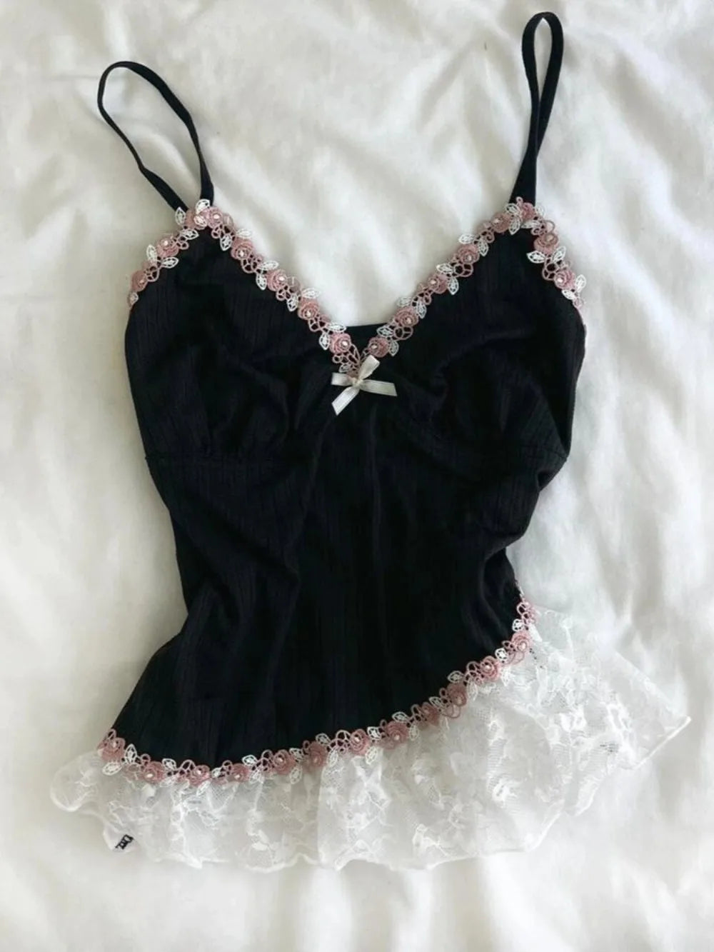Lunivop  Trendy Hot Sell French Style Casual Vest Lace Slim Sling All-match Sweet Lovely Tanks Premium Patchwork Fresh New Camis