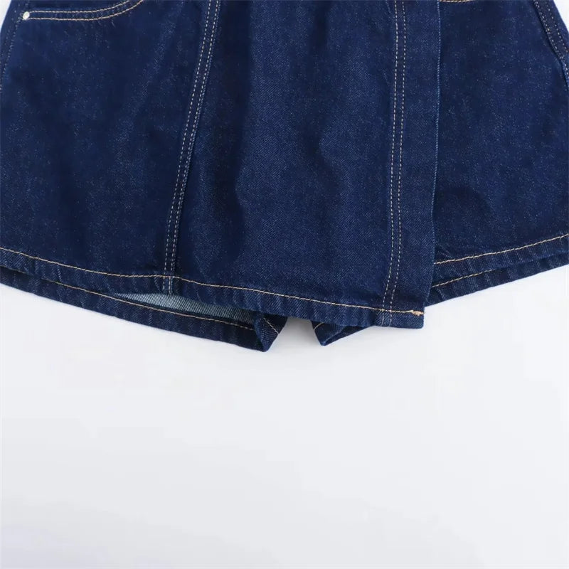 Lunivop Blue Denim Shirt Woman Short Sleeve Cropped Shirt Women Summer Short Tops Woman Streetwear Y2k Stylish Women's Blouses