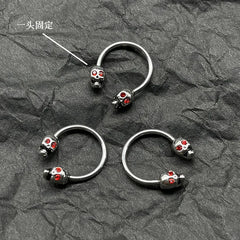 Lunivop Punk Skull Piercing Nose Ring Titanium Steel Nariz Piercing Ear Cartilage Tragus Goth Piercing Jewelry Labret Lip Stud