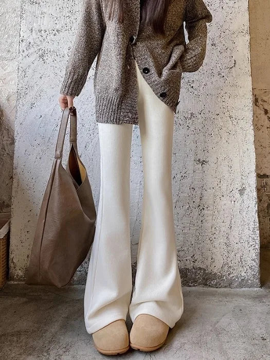 Lunivop  High Waist Flared Pants Women's Faion Spring Slimming  Hoof Pants Floor Length Trendy Trousers Casual Wear