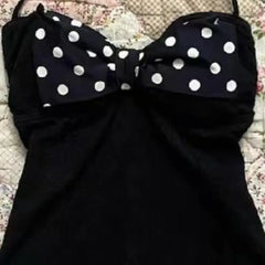 Lunivop  Sweet Slim Hottie Camisole Subculture Aesthetic Halter Vest American Polka Dot Bow Patchwork Tanks Women's Retro Sexy Chic Tops
