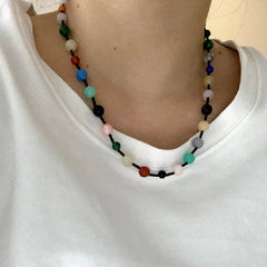 Lunivop Bohemian colored bead necklace for women handmade DIY summer jewelry