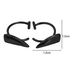 Lunivop  2PCS Stainless Steel Personalised Sharp Teeth Fake Piercing Lip Ring Punk Exaggerated Jewelry for Women Gothic Body Jewelry