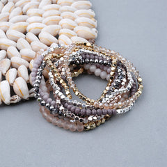 Lunivop 1Pcs Trendy Simple Crystal Beaded Bracelet for Women Elastic Adjustable Charm Bracelet Sweet Elegant Beach Party Jewelry Gifts
