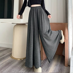 Lunivop  Women's Pants New in Spring and Autumn Fashionable High-waisted Loose Casual Versatile Culottes Cotton Mixed