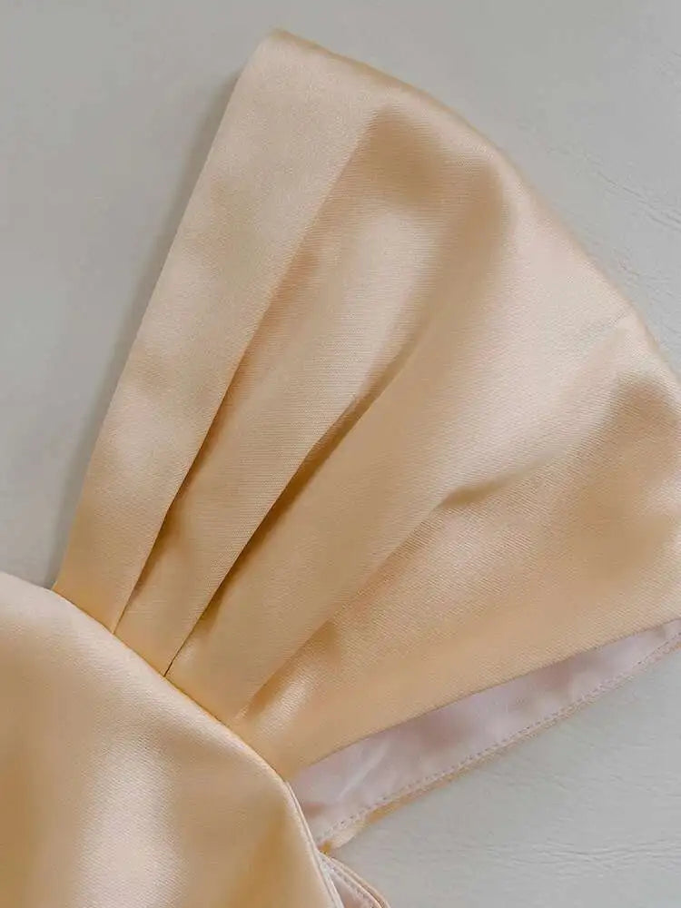 Lunivop Solid Minimalist Dresses For Women Square Collar High Waist Short Sleeve Elegant Dress Female 2025 New Clothing