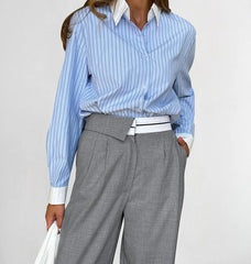 Lunivop  Spring Autumn Casual Women Suit Pants Korean Fashion Straight Trousers Simple Commuting High Waist Wide Pants Woman Clothes